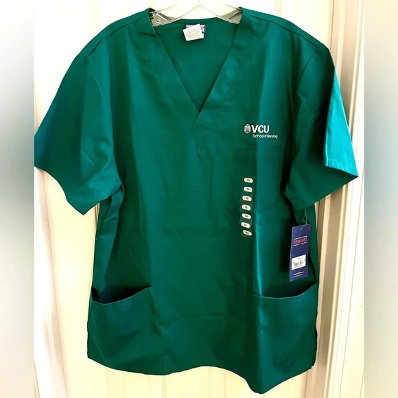 Cherokee Short Sleeve V Neck Scrub Top‎ VCU Pockets Relaxed Fit NWT Medium - Picture 3 of 11